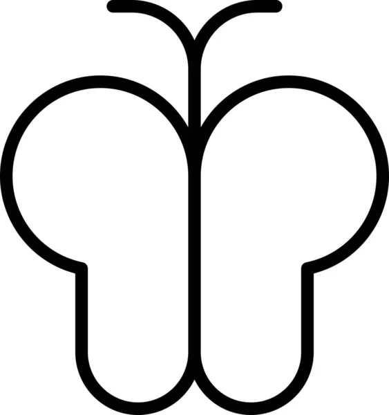 Schmetterling Buntes Fliegensymbol Outline Stil — Stockvektor