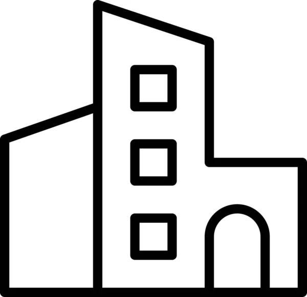 Wohnungsbau Ikone Umriss Stil — Stockvektor
