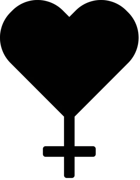 Atracción Corazón Femenino Icono Estilo Sólido — Archivo Imágenes Vectoriales