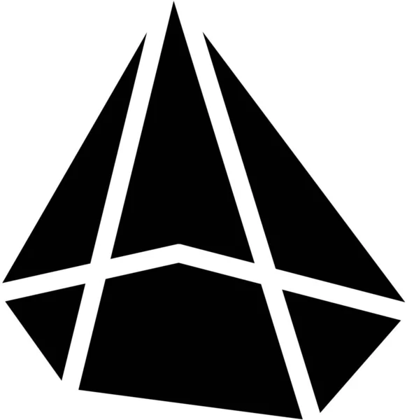 Design Polygon Pyramiden Symbol Solid Stil — Stockvektor