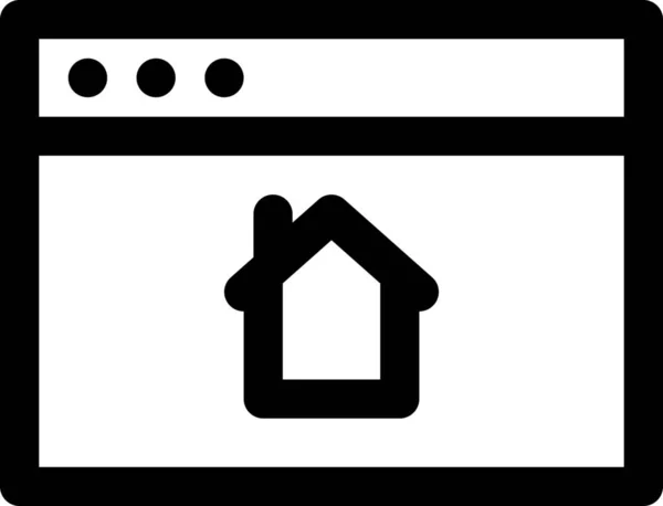 Icono Computadora Del Navegador Estilo Esquema — Archivo Imágenes Vectoriales