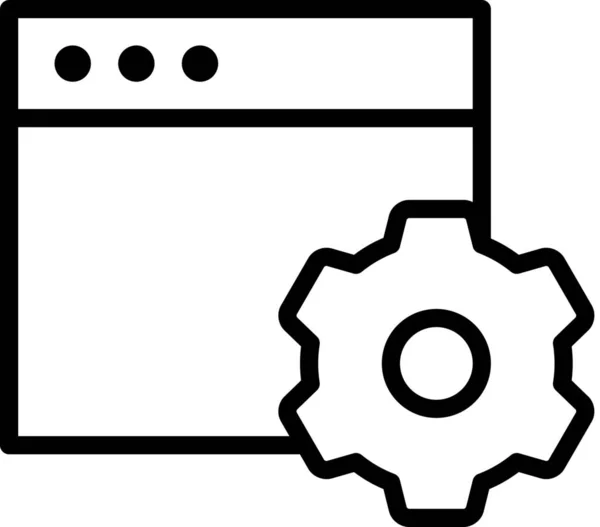 Réglages Icône Ordinateur Navigateur Dans Style Outline — Image vectorielle