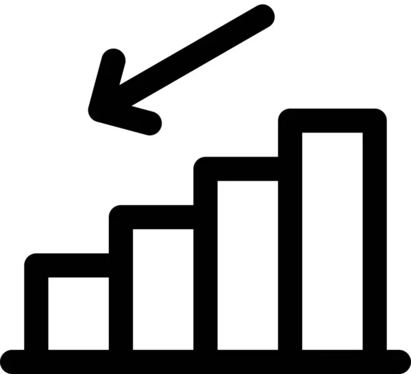 Ícone Declínio Dados Negócios Estilo Esboço — Vetor de Stock