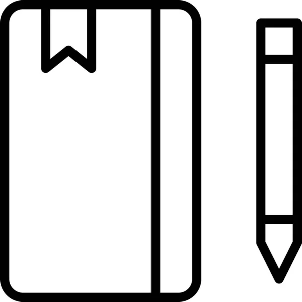 Segnalibro Diario Disegnare Icona Stile Outline — Vettoriale Stock