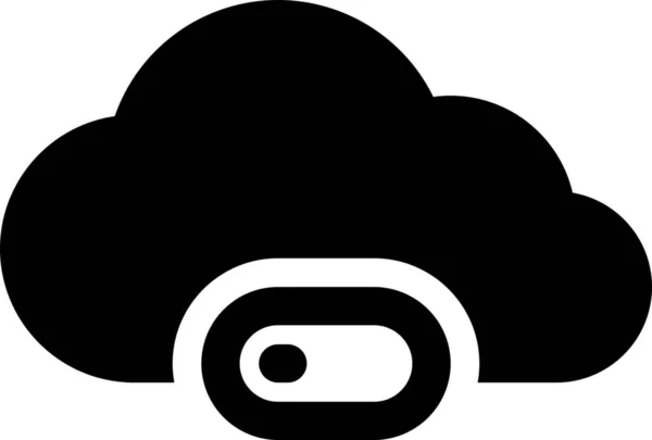 Cloud Computing Data Icoon Vaste Stijl — Stockvector