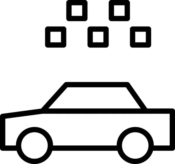 Automobile Cab Car Icon Outline Style — Stock Vector