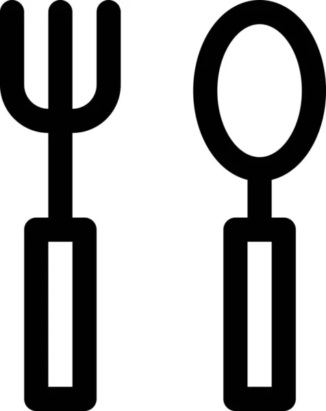 Значок Ресторану Столових Приборів Стилі Контур — стоковий вектор