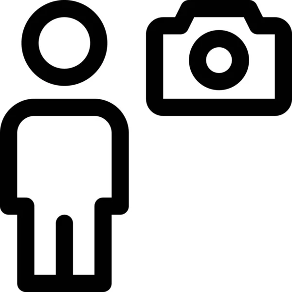 Avatar Body Camera Icon Outline Style — 스톡 벡터