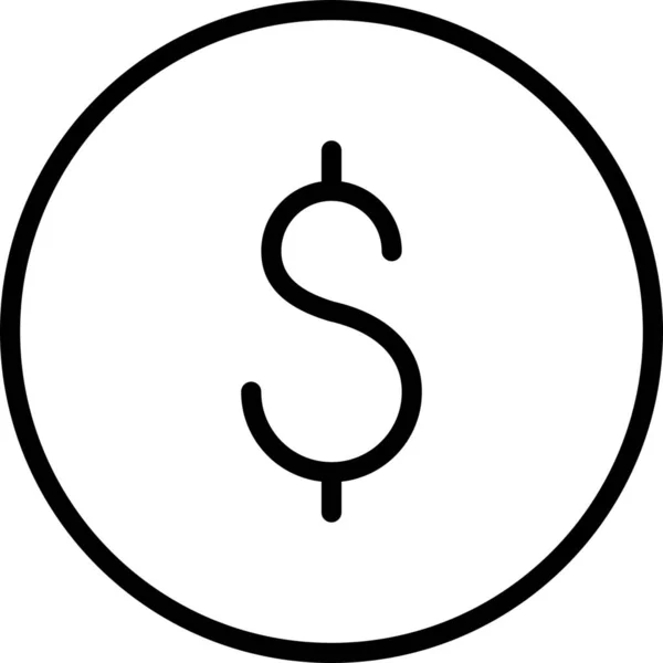 商业现金硬币图标 轮廓样式 — 图库矢量图片