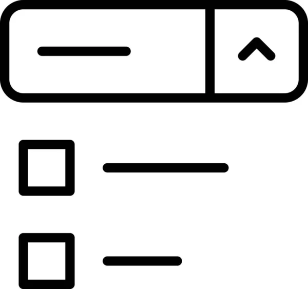 Icona Degli Elementi Dell Interfaccia Discesa Stile Outline — Vettoriale Stock