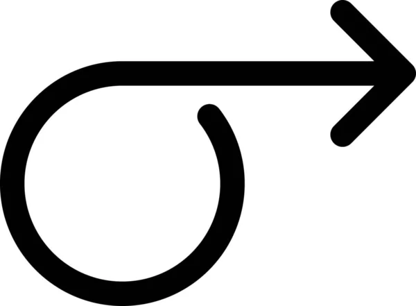 Pfeilkreis Bewegungssymbol Outline Stil — Stockvektor