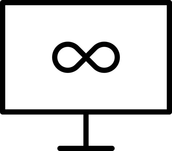 Infinito Eternidad Computadora Icono Estilo Esquema — Archivo Imágenes Vectoriales