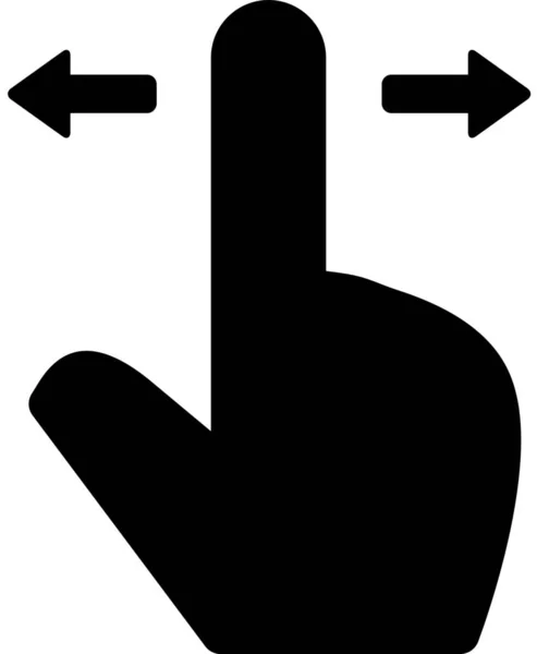 Fingerhand Horizontales Symbol Soliden Stil — Stockvektor