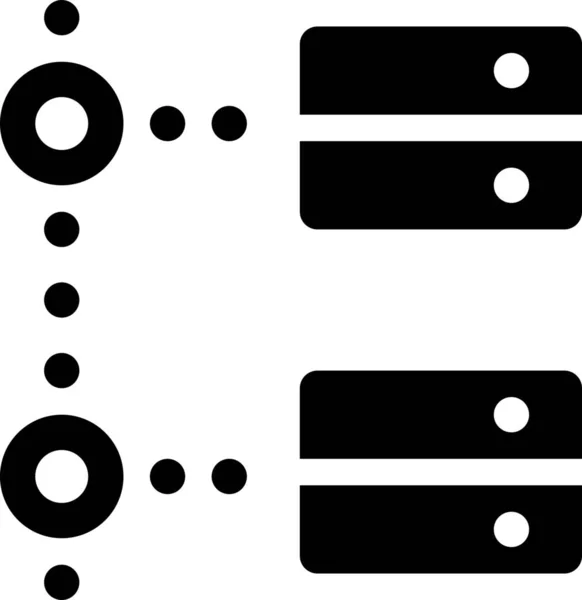 Centro Dados Ícone Internet Desconectado Estilo Sólido — Vetor de Stock