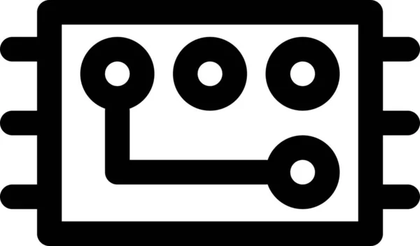 Puce Icône Électronique Cpu Dans Style Outline — Image vectorielle