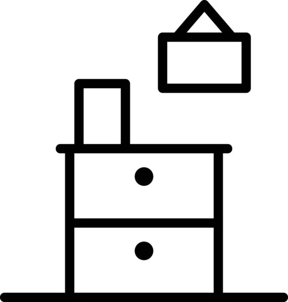 Συρταριέρα Συρταριέρα Εικονίδιο Στυλ Περίγραμμα — Διανυσματικό Αρχείο