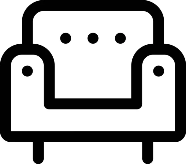 Silla Icono Asiento Cuero Estilo Esquema — Vector de stock