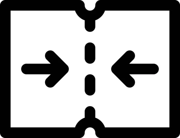 Center Fold Half Icon Outline Style — Stock Vector