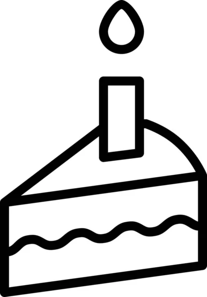 Икона Свечи Торта Стиле Наброска — стоковый вектор