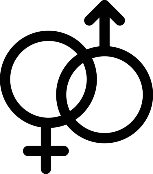 Female Gender Male Icon Outline Style — Stock Vector