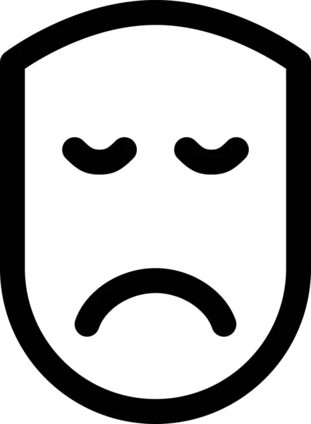 Emotion Face Human Icon Outline Style — Stock Vector