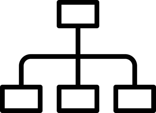 Diagrammkreise Hierarchie Symbol Outline Stil — Stockvektor