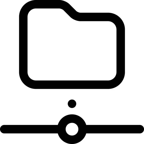 Verbinden Sie Das Unterbrochene Ordner Symbol Outline Stil — Stockvektor