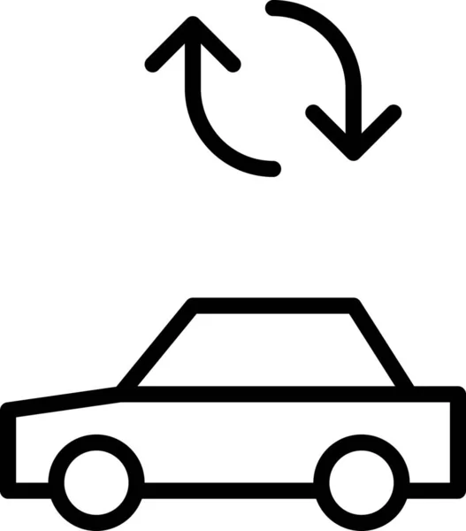 Coche Coche Icono Carga Estilo Esquema — Vector de stock