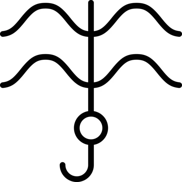 Köderfische Fischerei Symbol Outline Stil — Stockvektor