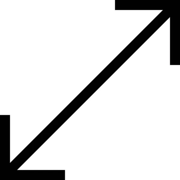 Flèches Coins Icône Diagonale Dans Style Contour — Image vectorielle