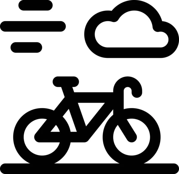 Bicicleta Cloud Drive Pictograma Stil Schiță — Vector de stoc