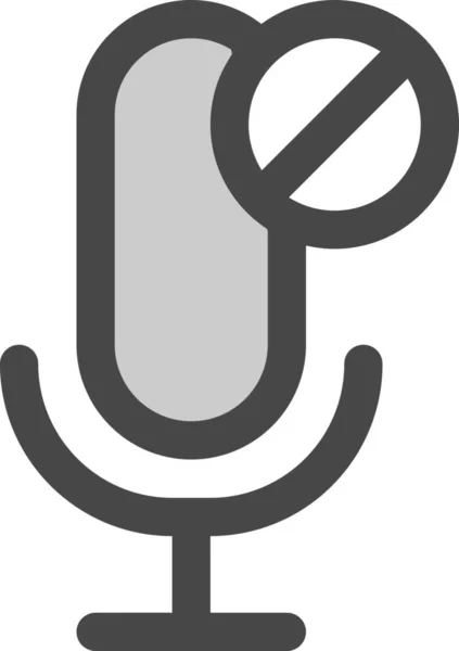 Audio Mikrofon Podcast Symbol Stil Ausgefüllter Umrisse — Stockvektor