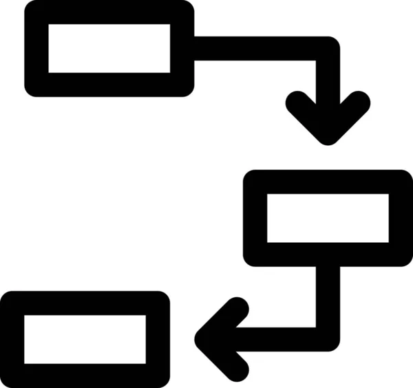 Иконка Потока Диаграммы Активности Стиле Outline — стоковый вектор