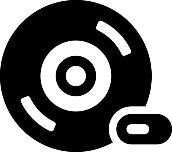 Audio Disc Icoon Solide Stijl — Stockvector