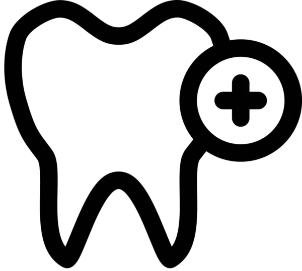 Adicionar Ícone Dentista Dental Estilo Esboço —  Vetores de Stock