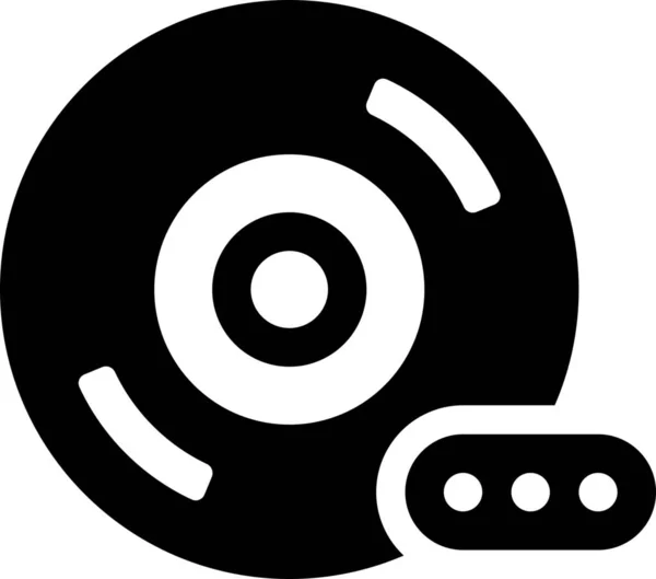 Audio Disc Symbol Solid Stil — Stockvektor