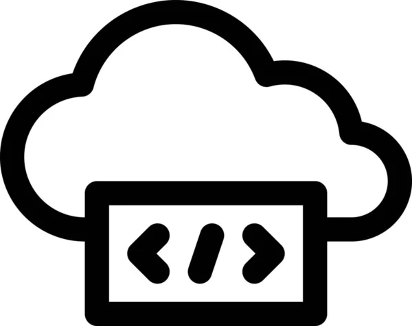 Cloud Code Computing Icon Outline Style — Stock Vector