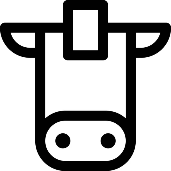 Cattle Cow Domestic Icon Outline Style — Stock Vector