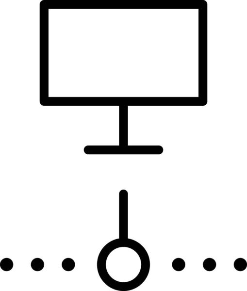 Ikona Sieci Urządzenia Komputerowego Zarysie — Wektor stockowy