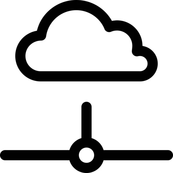 Icona Connessa Cloud Computing Stile Outline — Vettoriale Stock