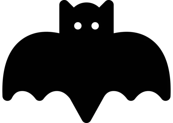 Chauve Souris Icône Nuit Mammifère Dans Style Solide — Image vectorielle