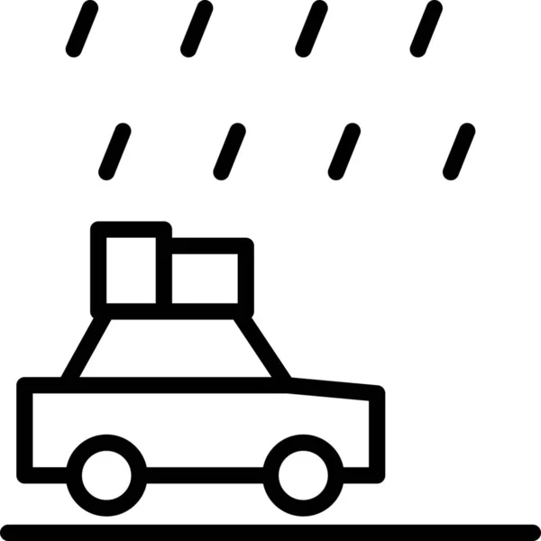 Car Drive Rain Icon Outline Style — Stock Vector