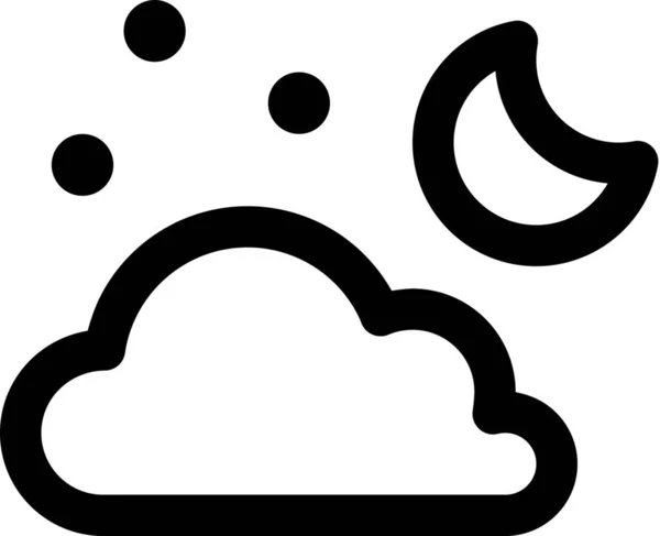 Cloud Cloudy Forecast Icon Outline Style — Stock Vector