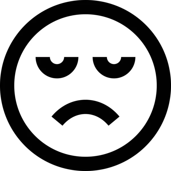 Anger Emotion Face Icon Outline Style — Stock Vector
