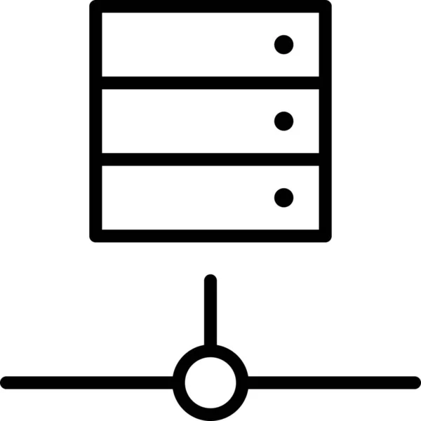轮廓式的中心连接数据图标 — 图库矢量图片