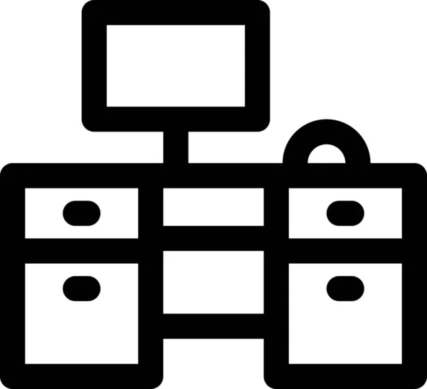 Computer Desk Maus Symbol Outline Stil — Stockvektor