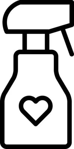 Icono Amor Corazón Botella Estilo Esquema — Archivo Imágenes Vectoriales