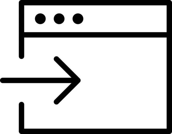Browser Computer Download Symbol Outline Stil — Stockvektor