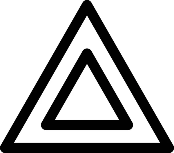 Modello Icona Triangoli Piramidali Stile Outline — Vettoriale Stock