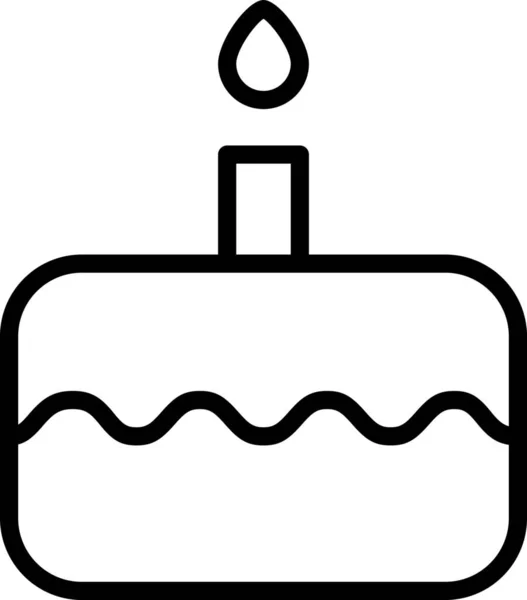 Birthday Cake Candle Icon Outline Style — Stock Vector